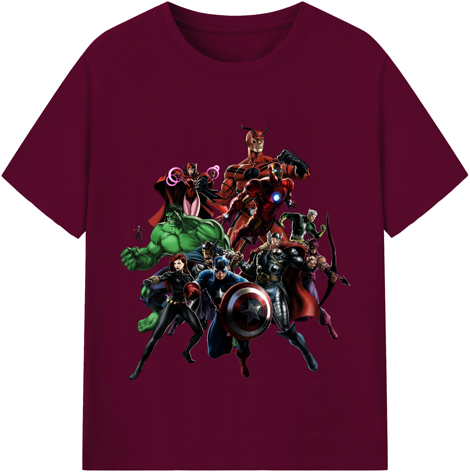 （画像用） アベンジャーズ The Avengers レディースカジュアルプリントTシャツ（綿100％）